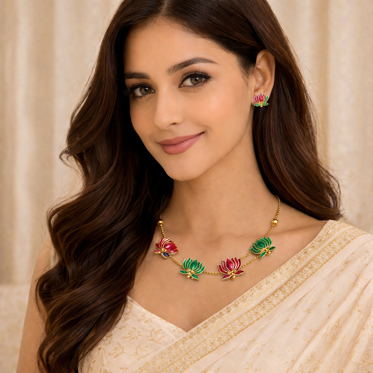 Lotus Necklace Set