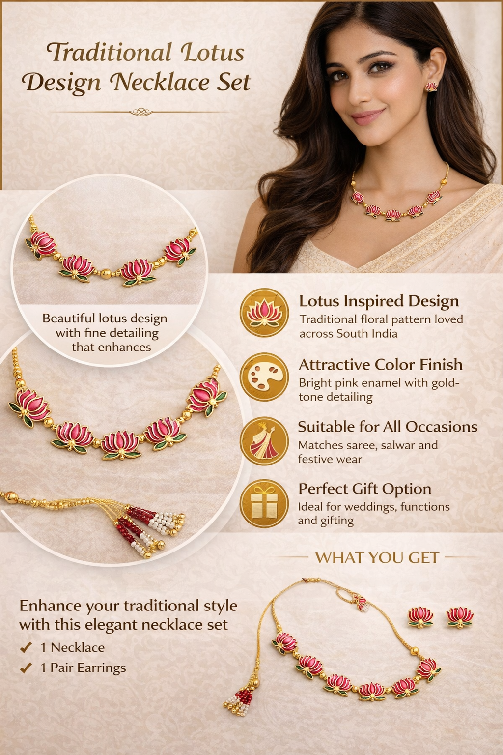 Lotus Necklace Set